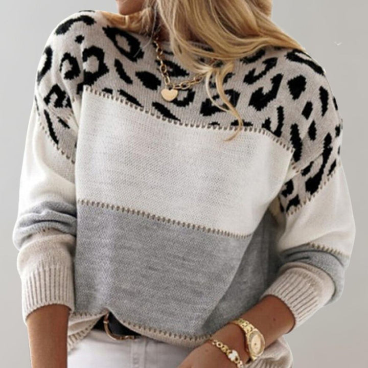 Diane™ | Leopard Accent Knit Sweater