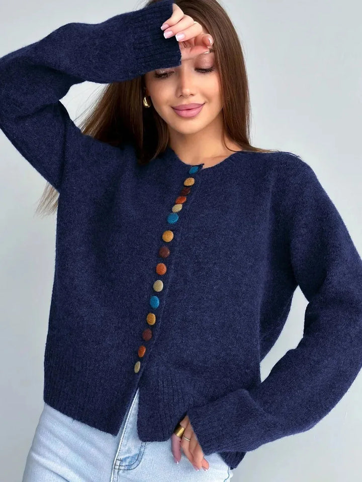 EVERLY - BUTTON-ACCENT CARDIGAN