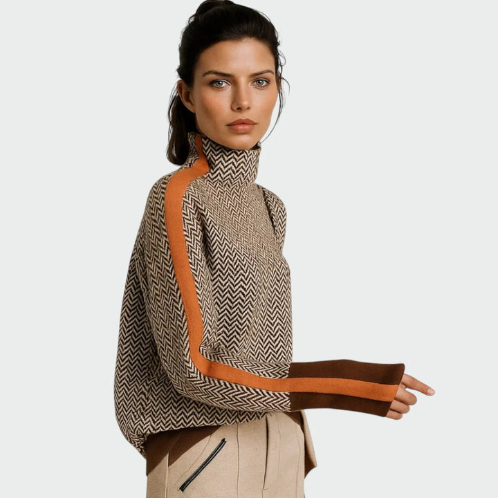 Eleanor | Herringbone Luxe Turtleneck