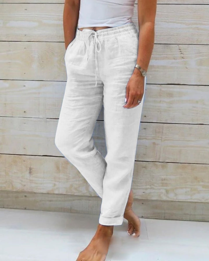 Monica - Luxurious Cotton-Linen Trousers